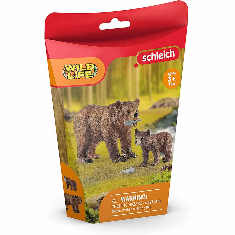 Schleich Toys Schleich Wild Life Grizzly Bear Mother with Cub Playset