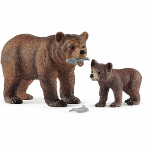 Schleich Toys Schleich Wild Life Grizzly Bear Mother with Cub Playset