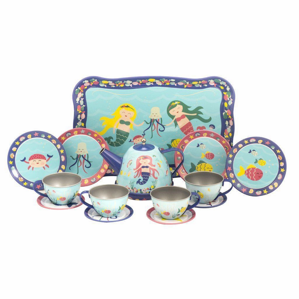 Schylling Toys Mermaid Tin Tea Set