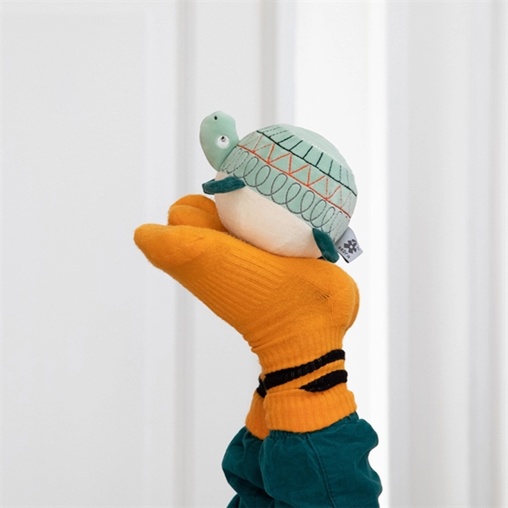 Sebra Fabric Ball With Bell Turbo The Turtle Green