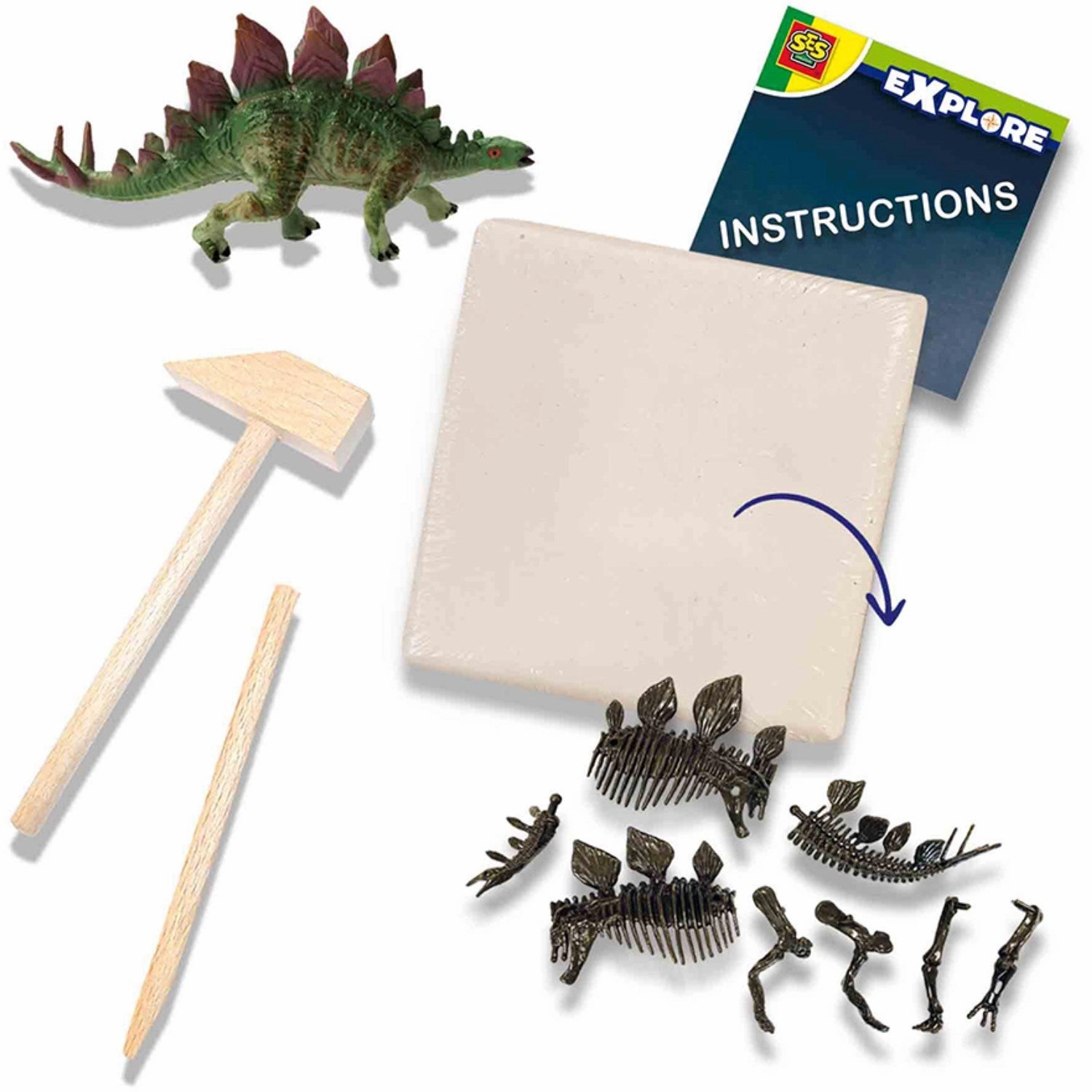 SES Creative Explore Excavation - Dino and Skeleton Stegosaurus