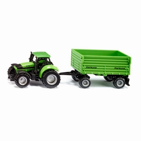 Siku Toys 1606 DEUTZ-FAHR with Fortuna 4-wheel trailer