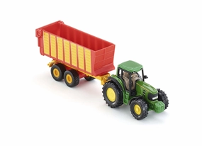 Siku Toys 1650 John Deere with Silage Trailer