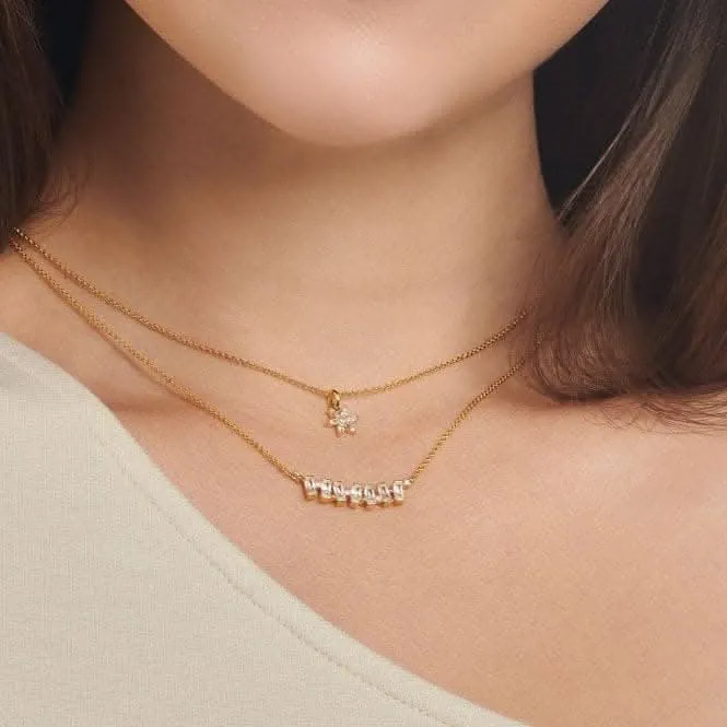 Silver Gold Plated Zirconia White Necklace KE2095-414-14-L45V Thomas Sabo Necklaces