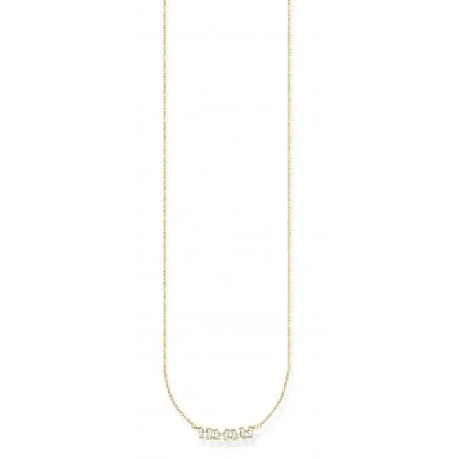Silver Gold Plated Zirconia White Necklace KE2095-414-14-L45V Thomas Sabo Necklaces