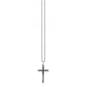 Silver Zirconia Black Cross Necklace KE2003-508-11-L50V Thomas Sabo Necklaces