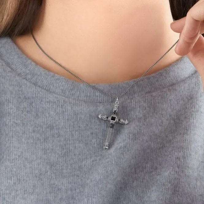 Silver Zirconia Black Cross Necklace KE2003-508-11-L50V Thomas Sabo Necklaces