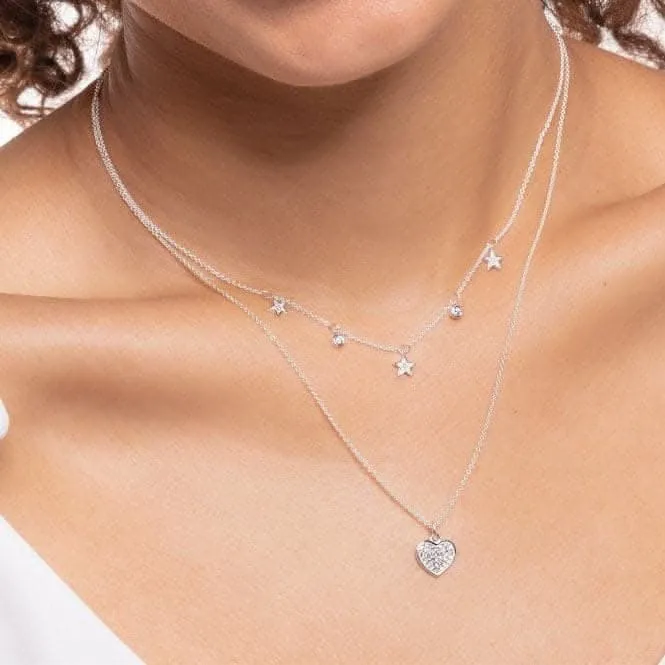 Silver Zirconia Pave Heart Necklace KE2046-051-14 Thomas Sabo Necklaces
