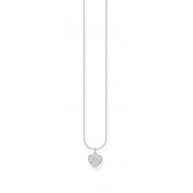Silver Zirconia Pave Heart Necklace KE2046-051-14 Thomas Sabo Necklaces