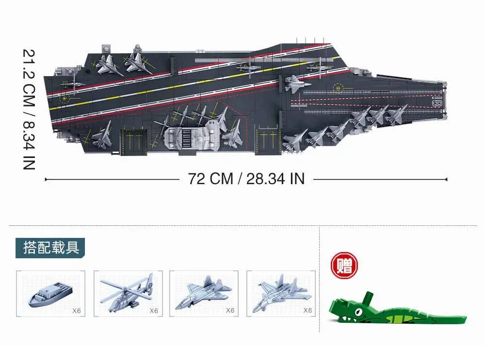 Sluban Toys Sluban | Aircraft Carrier Fujian 1:450 Scale 1312Pcs