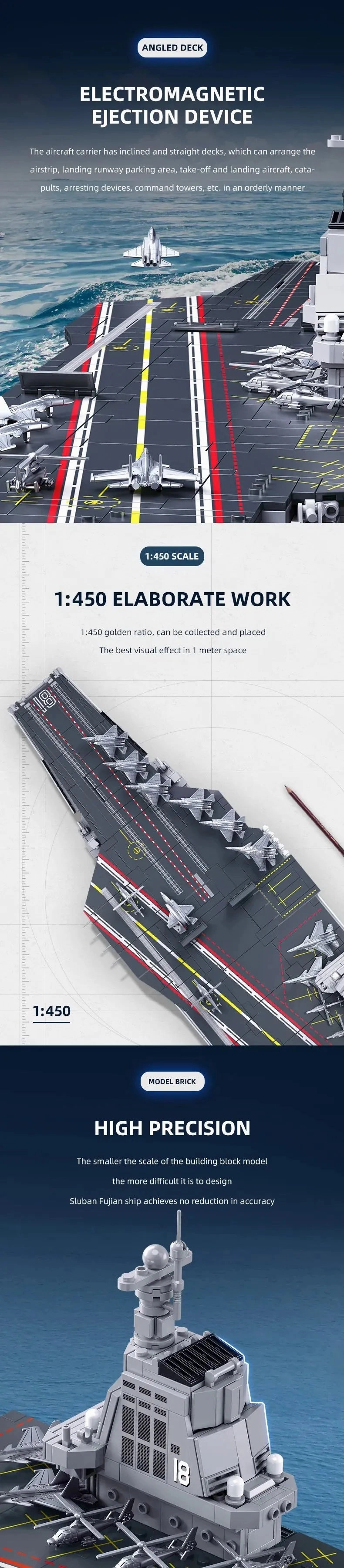 Sluban Toys Sluban | Aircraft Carrier Fujian 1:450 Scale 1312Pcs