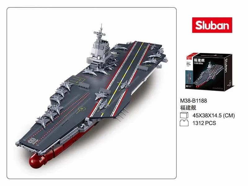 Sluban Toys Sluban | Aircraft Carrier Fujian 1:450 Scale 1312Pcs