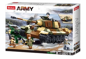 Sluban Toys Sluban | Army Battle Of Budapest - The King Tiger Heavy Tank 930 Pcs