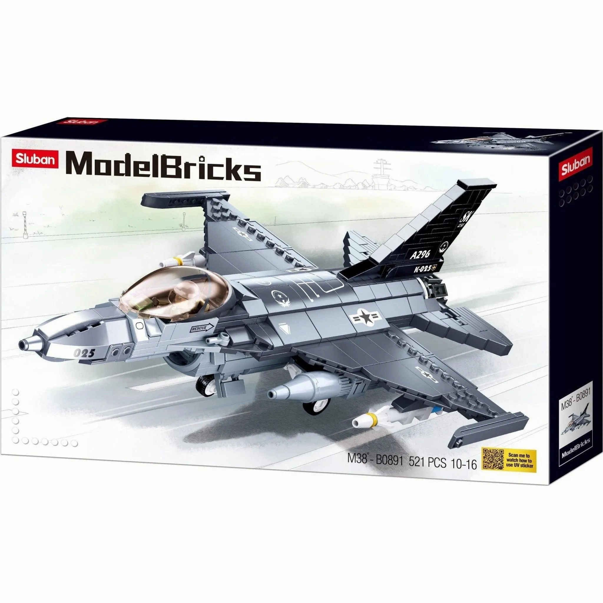 Sluban Toys Sluban | F-16C Falcon Fighter - 521pcs