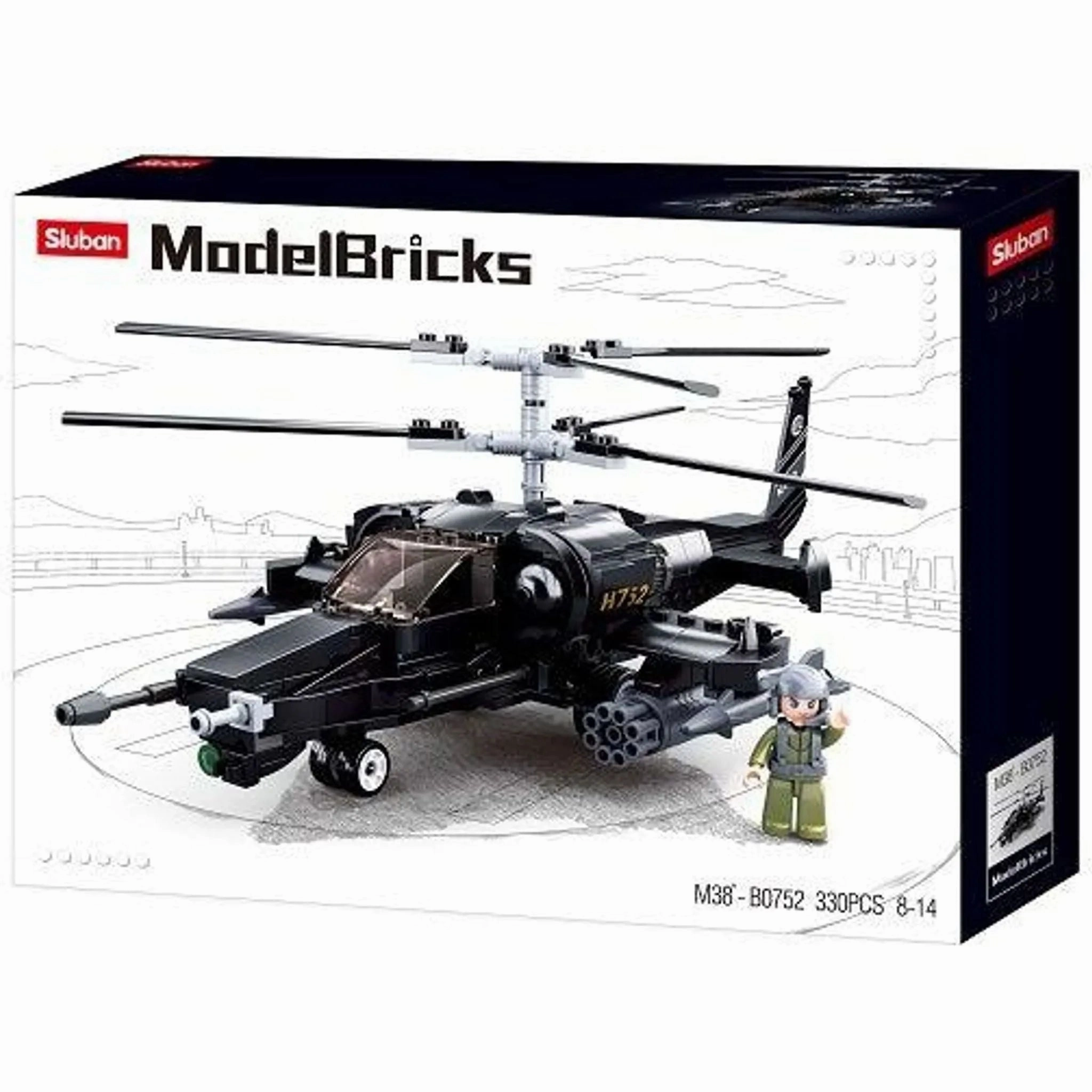Sluban Toys Sluban | KA-50 Black Shark Helicopter - 330pcs