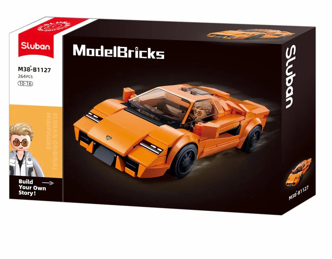 Sluban Toys Sluban | Model Bricks | 2020 Sports Car Orange Scale 1:32 264 Pcs