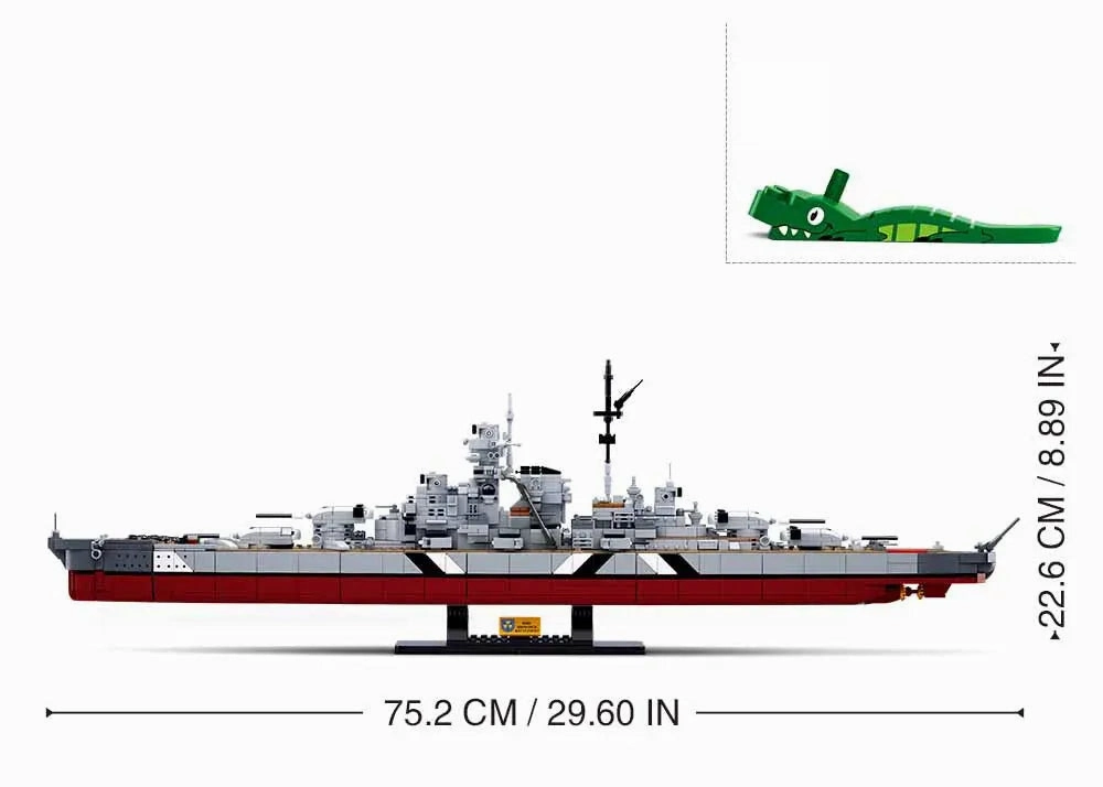 Sluban Toys Sluban | Model Bricks | Bismarck Battleship (2 in 1) 1849 Pcs