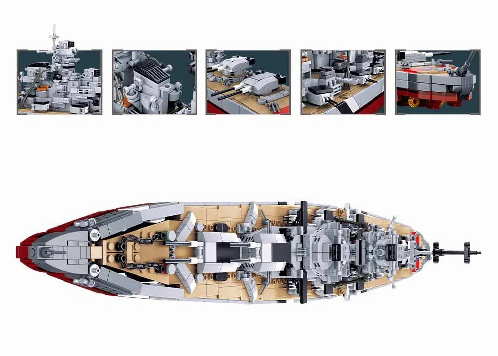 Sluban Toys Sluban | Model Bricks | Bismarck Battleship (2 in 1) 1849 Pcs