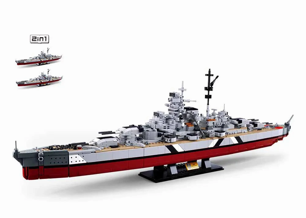 Sluban Toys Sluban | Model Bricks | Bismarck Battleship (2 in 1) 1849 Pcs