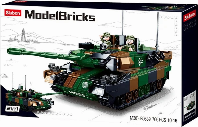 Sluban Toys Sluban | Model Bricks Leopard 2A5 Main Battle Tank 766 Pcs