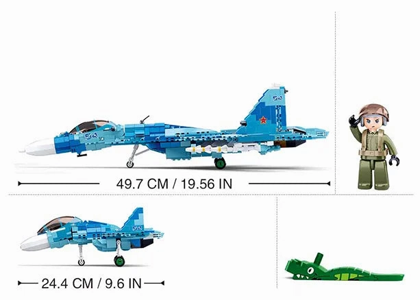 Sluban Toys Sluban | Model Bricks Su-27 Fighter 2 In 1 1040 Pcs