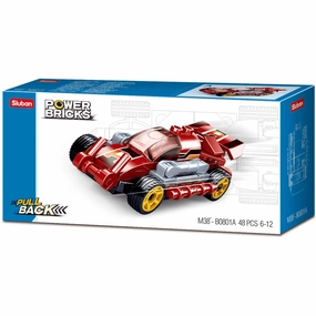 Sluban Toys Sluban | Power Bricks Pull Back Car - Fast Red