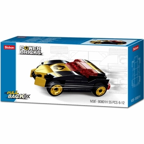 Sluban Toys Sluban | Power Bricks Pull Back Car - Gold Black Winner