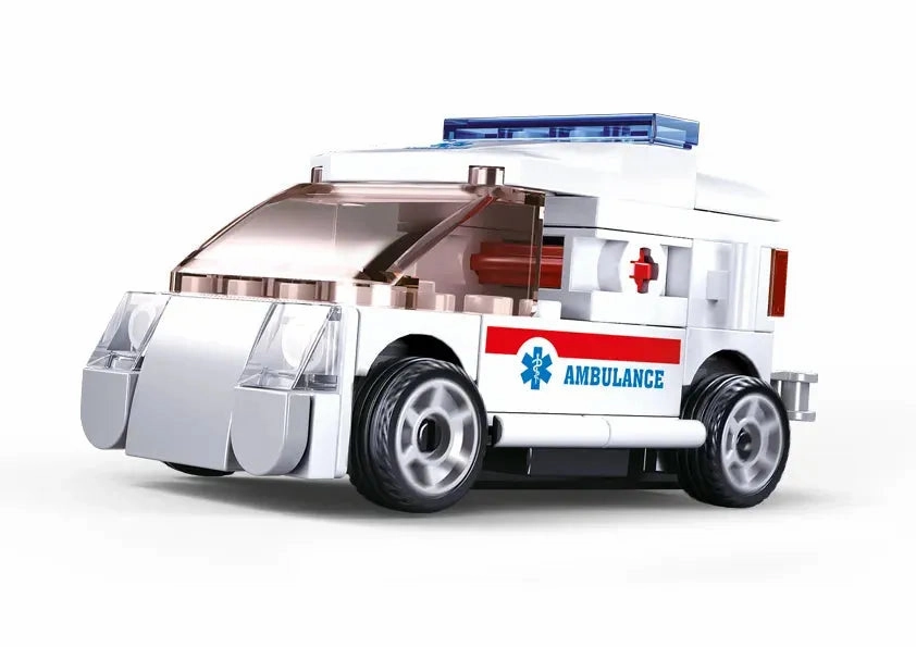 Sluban Toys Sluban | Power Bricks Pull Back Car Ambulance 54 Pcs