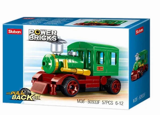 Sluban Toys Sluban | Power Bricks Pull Back Train 57 Pcs