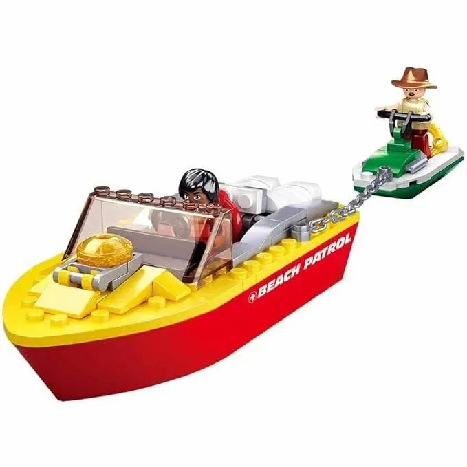 Sluban Toys Sluban | Surf Beach Patrol Rescue Boat 129 Pcs