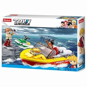 Sluban Toys Sluban | Surf Beach Patrol Rescue Boat 129 Pcs