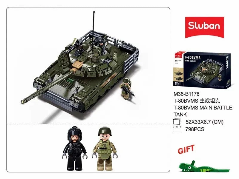 Sluban Toys Sluban | T-80BVMS 1:35 Scale 519 Pcs