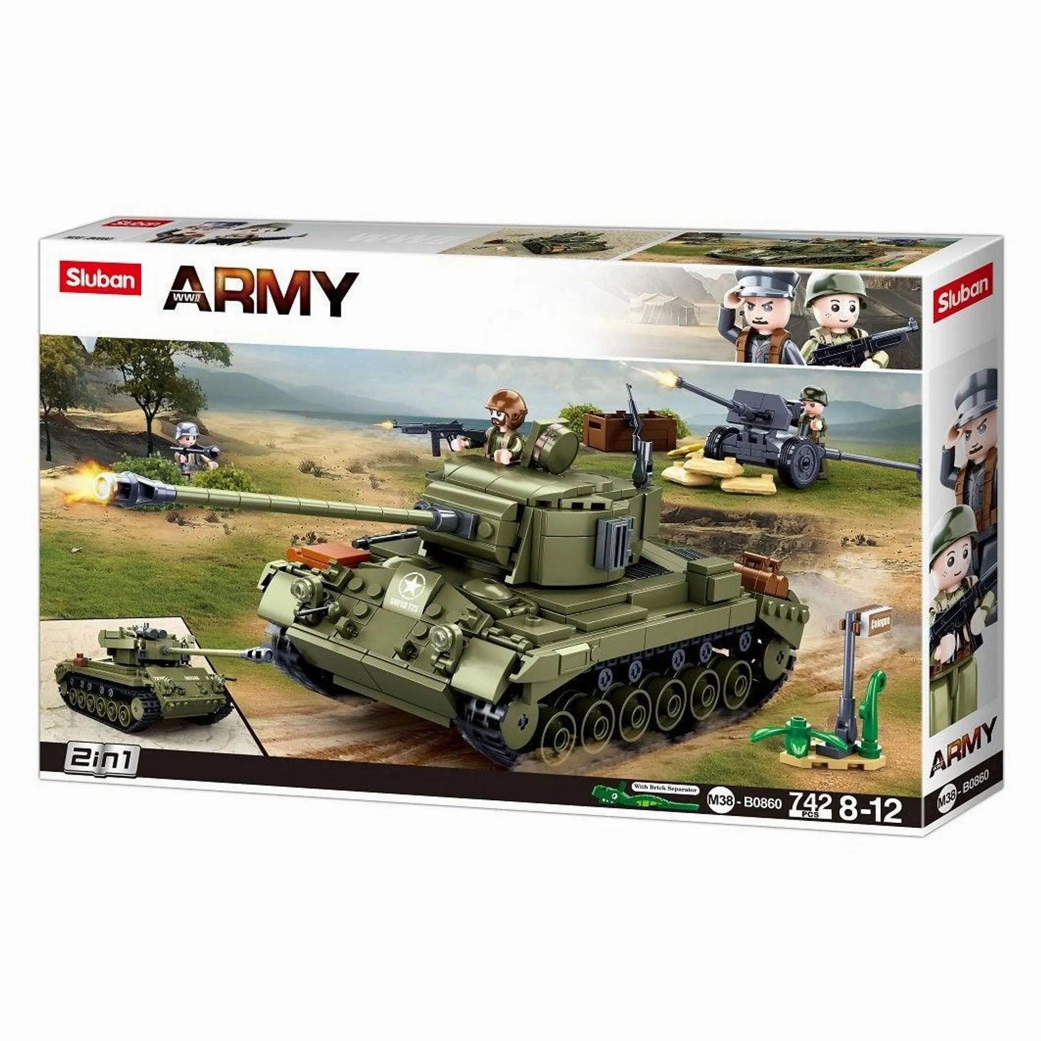 Sluban Toys Sluban | WW2 M26E1 Pershing Medium Tank - 742pcs