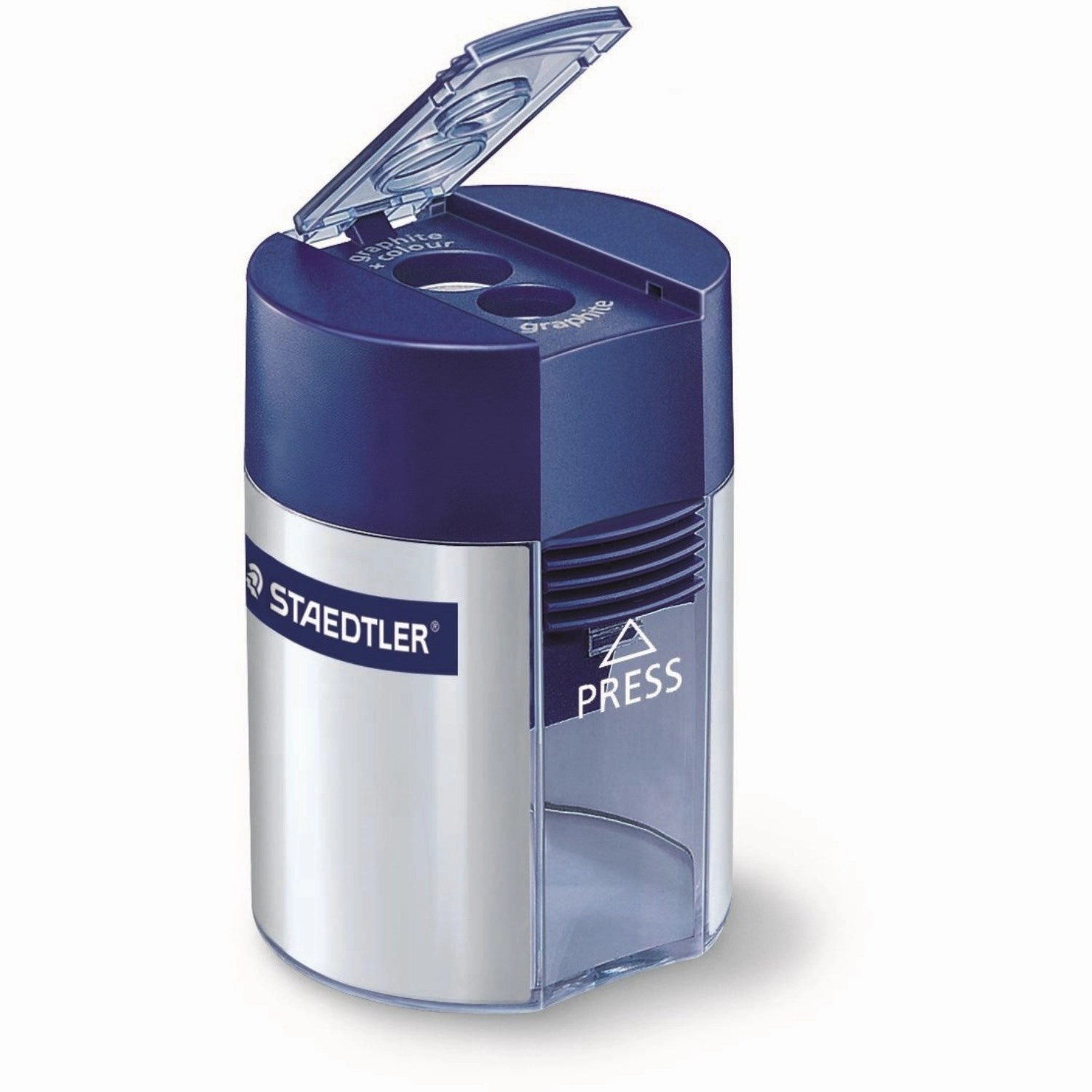 Staedtler Pencil Sharpener with Collector 2-Hole Silver/Blue