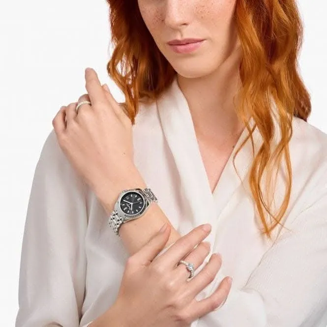 Stainless Steel Case Divine Black White Stones Watch WA0406-201-203