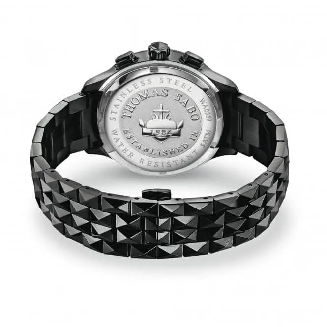 Stainless Steel Dial Black Statement Mens Watch WA0359-202-203