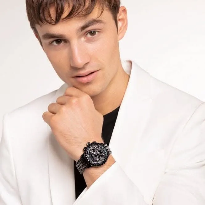 Stainless Steel Dial Black Statement Mens Watch WA0359-202-203