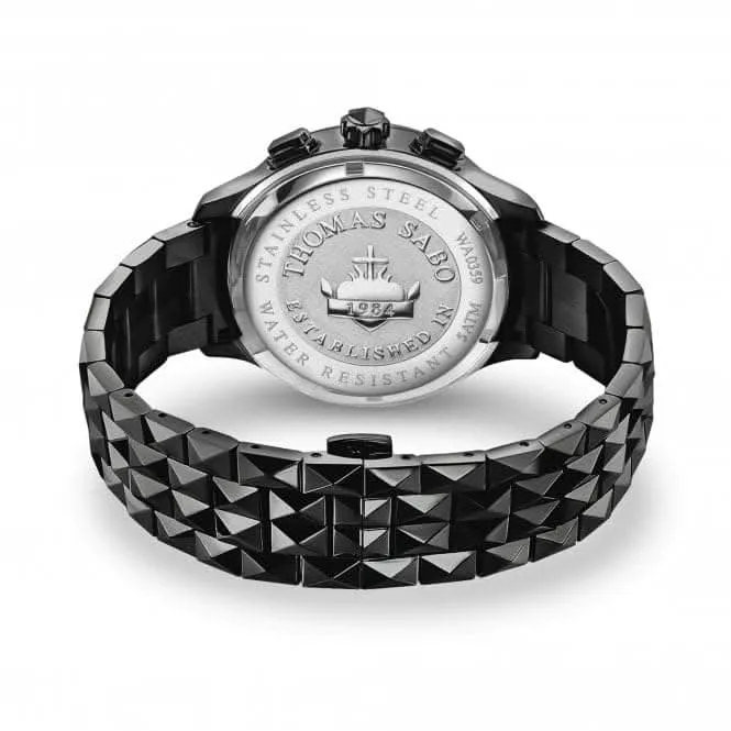 Stainless Steel Dial Black Statement Mens Watch WA0359-202-203