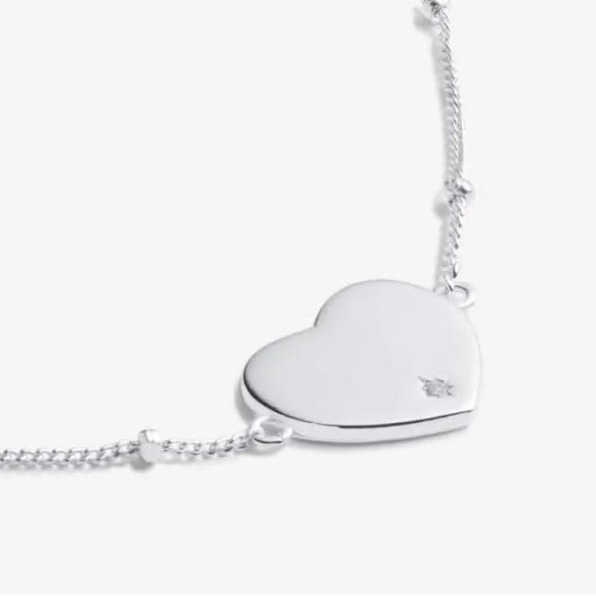 Sterling Silver Beautiful Friend Heart Zirconia 16cm   3cm Bracelet JJS0007 Joma Jewellery