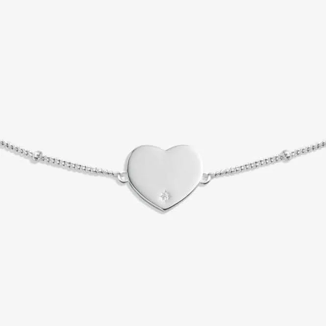 Sterling Silver Beautiful Friend Heart Zirconia 16cm   3cm Bracelet JJS0007 Joma Jewellery
