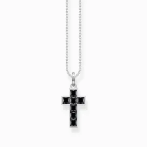 Sterling Silver Black Stones Cross Necklace KE2166-643-11 Thomas Sabo Necklaces