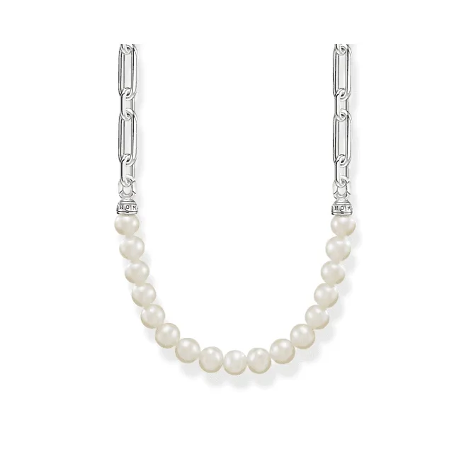 Sterling Silver Pearls And Links Necklace KE2108-082-14-L45V Thomas Sabo Necklaces