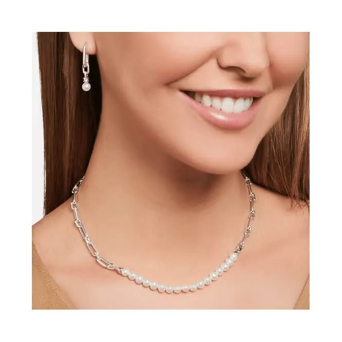 Sterling Silver Pearls And Links Necklace KE2108-082-14-L45V Thomas Sabo Necklaces