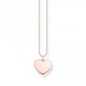 Sterling Silver Rose Gold Plated Heart Necklace KE2128-415-40-L45V Thomas Sabo Necklaces