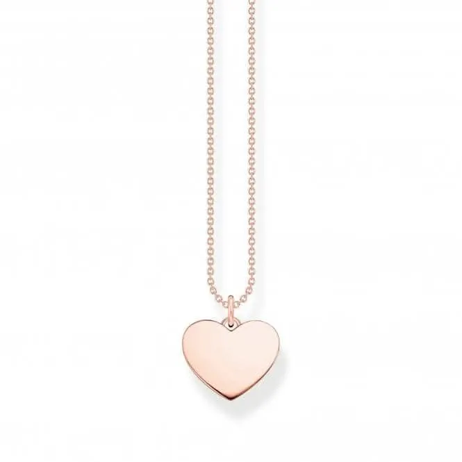 Sterling Silver Rose Gold Plated Heart Necklace KE2128-415-40-L45V Thomas Sabo Necklaces
