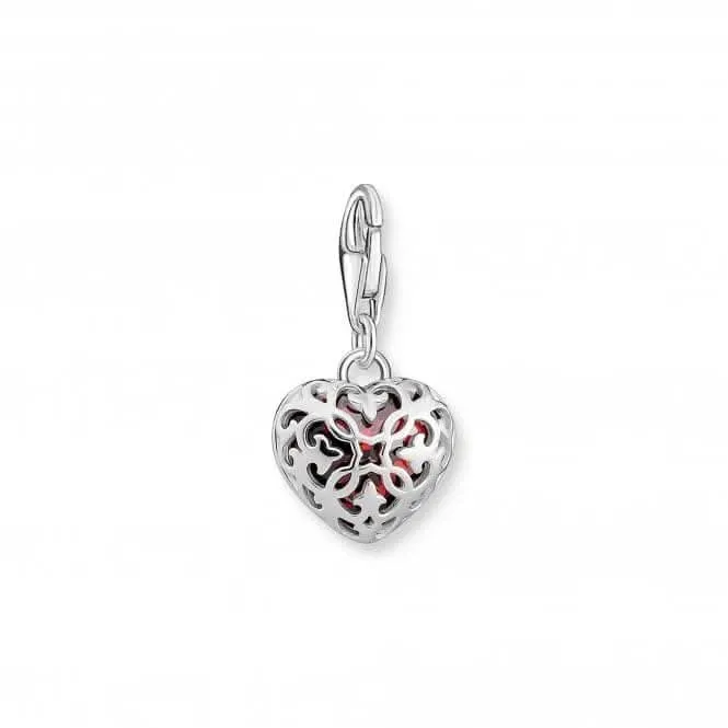 Sterling Silver Stone Red Heart Charm 2094-699-10 Thomas Sabo Collectable Charms