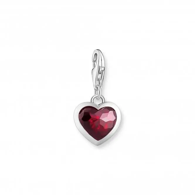 Sterling Silver Stone Red Heart Charm 2094-699-10 Thomas Sabo Collectable Charms