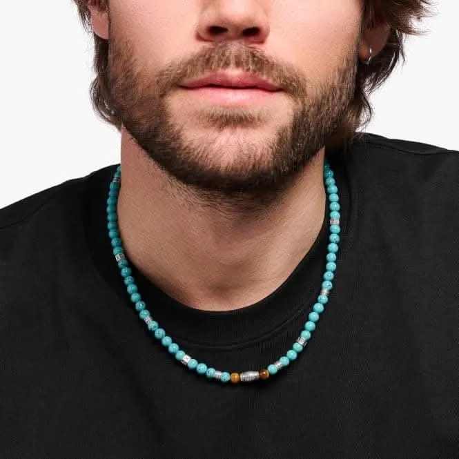 Sterling Silver Turquoise With Tiger's Eye Elements Necklace KE2180-364-17 Thomas Sabo Necklaces