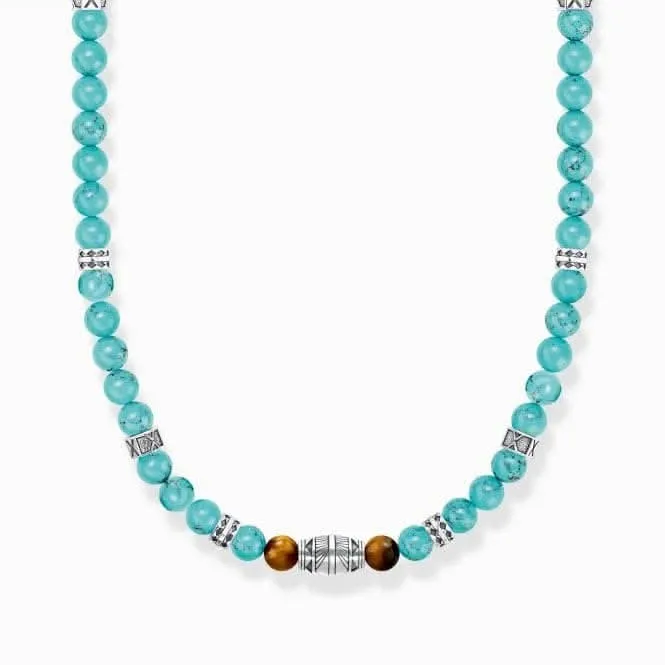 Sterling Silver Turquoise With Tiger's Eye Elements Necklace KE2180-364-17 Thomas Sabo Necklaces
