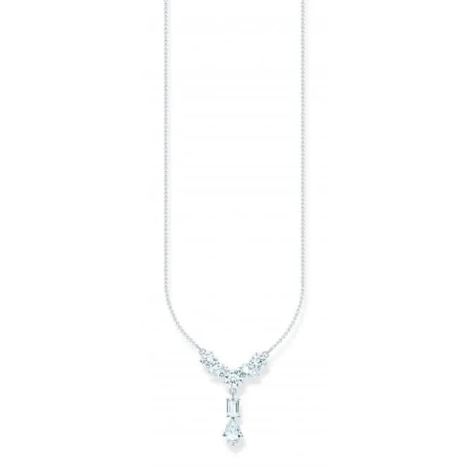 Sterling Silver White Zirconia Stones Y-Shape Necklace KE2195-051-14-L45V Thomas Sabo Necklaces